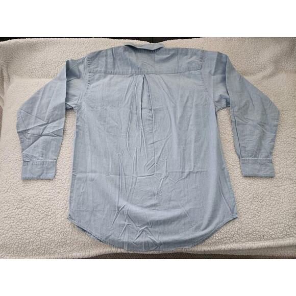 Vtg 90s Embroidered Mickey Inc Cotton Long Sleeve Jean Button Up Shirt Size XL - Picture 8 of 10